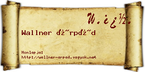 Wallner Árpád névjegykártya